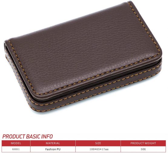 Padike Business Name Card Holder Luxury PU Leather,Business Name Card Holder Wallet Credit Card ID Case/Holder for Men & Women - Keep Your Business Cards Clean (Coffee) - Image 2