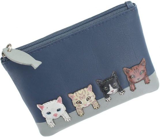 Mala Leather Best Friends Collection Coin Purse with Keyring 4166_65 Navy