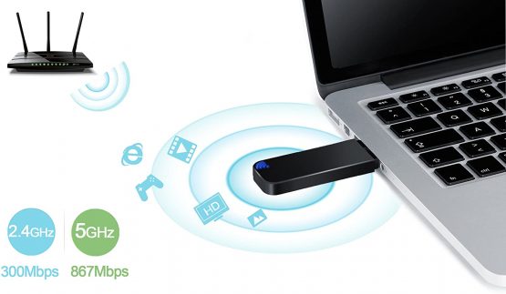 BrosTrend 1200Mbps USB WiFi Dongle for Laptop, Desktop PC of Windows 11/10/8.1/8/7/XP, USB 3.0, AC1200 Dual Band 5GHz 867Mbps + 2.4GHz 300Mbps(Model AC1) - Image 2