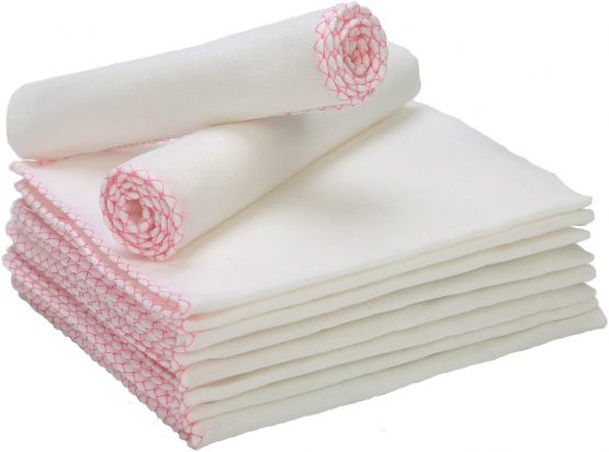 Panlom Pack 20 Eco Friendly Muslin Face Cloths Soft Cotton Reusable Facial Cleansing Cloths Remover Face Muslin Pack