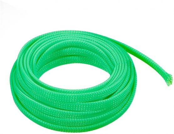 uxcell PET Expandable Braided Sleeving, 1/4-inch 16ft Braided Cable Sleeve, Green