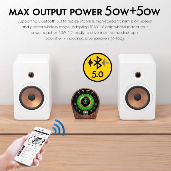 Nobsound Mini Bluetooth 5.0 Power Amplifier Class D Digital Stereo Speaker Amp - Image 3