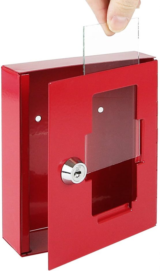 HMF 1021-03 Emergency Key Box with Glass Breaker 15 x 12 x 4 cm, RAL 3002 red - Image 4