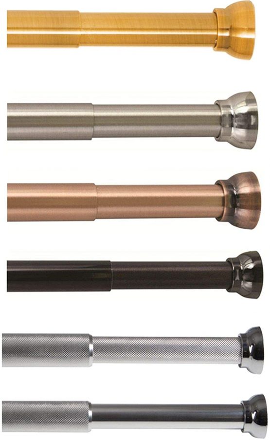 Spirella Crete Shower Curtain Rail, aluminium, Gold, 75 – 125 cm