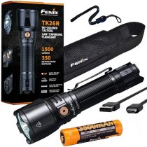 fenix TK26R White, Red and Green Light Rechargeable Torch Flashlight, Black,