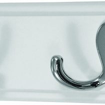 Headbourne HR4069H White Round Robe Hook Board, 225mm x 70mm, Chromed