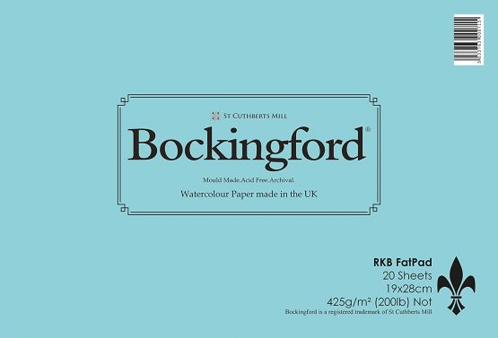 Bockingford Watercolour Paper Spiral Fat Pad 200lb (425 gsm) 20 sheets NOT surface 71/2x11in