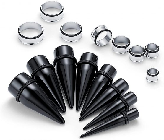 FECTAS 32pcs Ear Stretching Kit Acrylic Tapers & Surgical Steel Plugs Gauges (00G-24mm) - Image 4