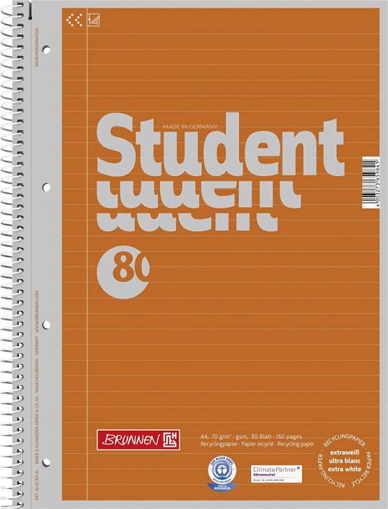 Baier Schneider &College Student Notepad Spiral, 4 Parts, 70 g/M ² A4 linig 32–80