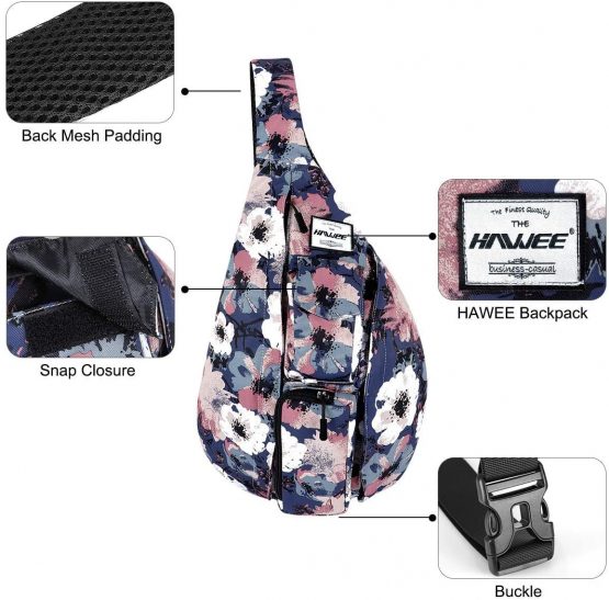 HAWEE Sport Sling Backpack Travel Chest Shoulder Bag Crossbody Daypack Casual for Men Women Teens Work Travel Study Outdoor Climbing Hiking Running - Image 4