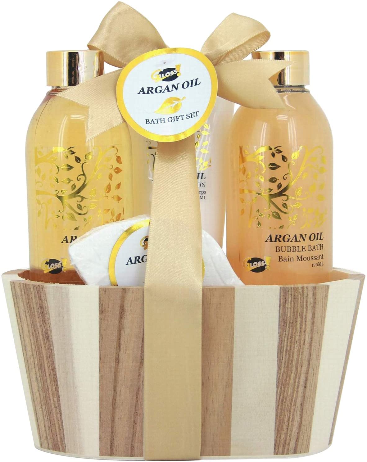 Bath Gift Set - Argan Oil - 4 Pcs - Gift box, Christmas gift, gift for woman, basket 4pcs