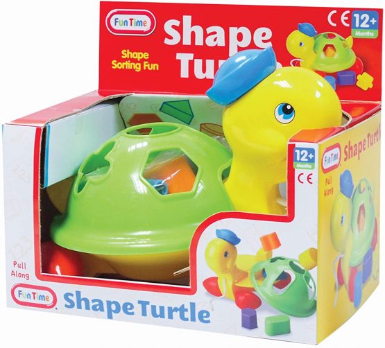Fun Time Pull Along Shape Turtle, Multicoloured