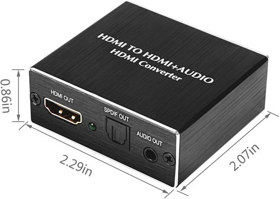 Snxiwth HDMI Audio Extractor, 4K@30Hz HDMI to Optical SPDIF Toslink HDMI Audio Splitter 3.5mm L/R Stereo Converter for TV PS4 Xbox Chromecast DVD Player - Image 2