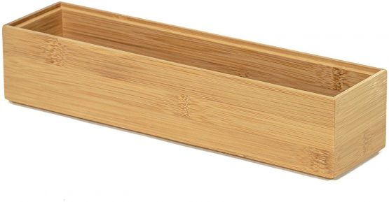 Compactor Osaka Bamboo Storage Box, Large Stackable Wood Storage Box, 30 x 7.5 x H. 6.5 cm, Natural Bamboo, Brown, RAN6963