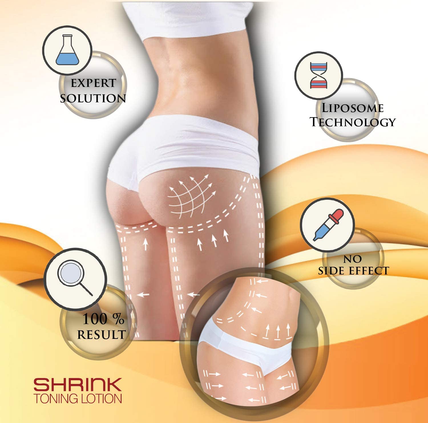 Shrink Toning Lotion, Heat Activated Cellulite Cream and Firming Body Lotion for Loose Skin for Stomach Tummy - Image 4