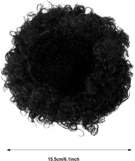 Gejoy Hippie Costume Set Funky Afro Wig Sunglasses Peace Sign Necklace for 50/60/70s Theme Party (Black) - Image 4