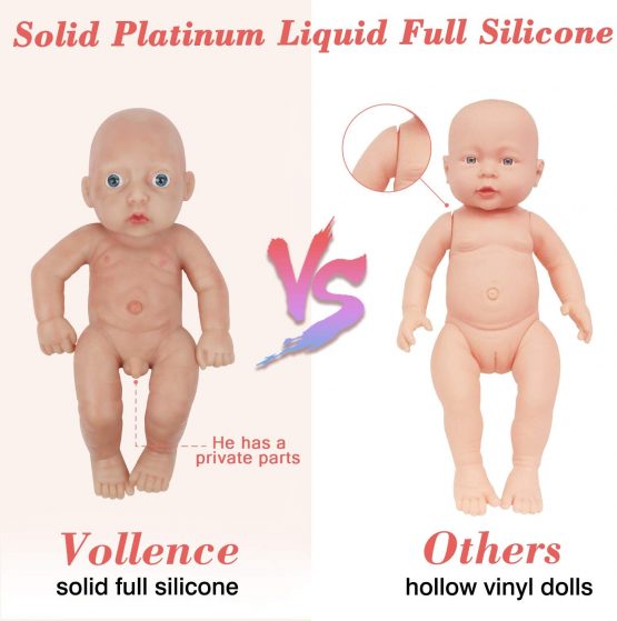 Vollence 11 inch Full Silicone Baby Dolls, Not Vinyl Dolls, Realistic Baby Doll, Real Reborn Baby Dolls, Newborn Baby Doll, Lifelike Baby Dolls - Boy - Image 4