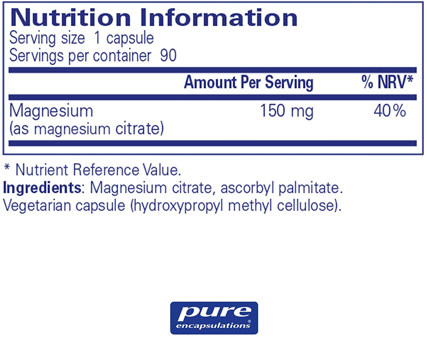 Pure Encapsulations Magnesium (Citrate) 150mg - Highly Bioavailable Magnesium Chelate - 90 Capsules, 90 count (Pack of 1) - Image 2