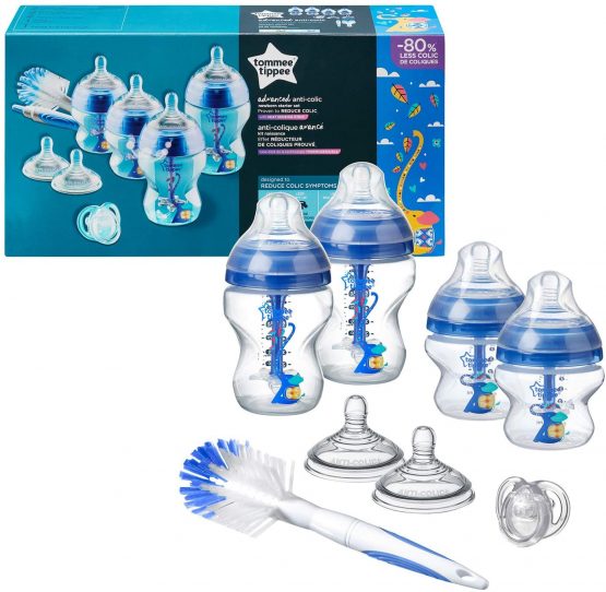 Tommee Tippee Advanced Anti-Colic Newborn Baby Bottle Starter Set, Breast-Like Teat and Heat Sensing Technology, Blue - Image 2