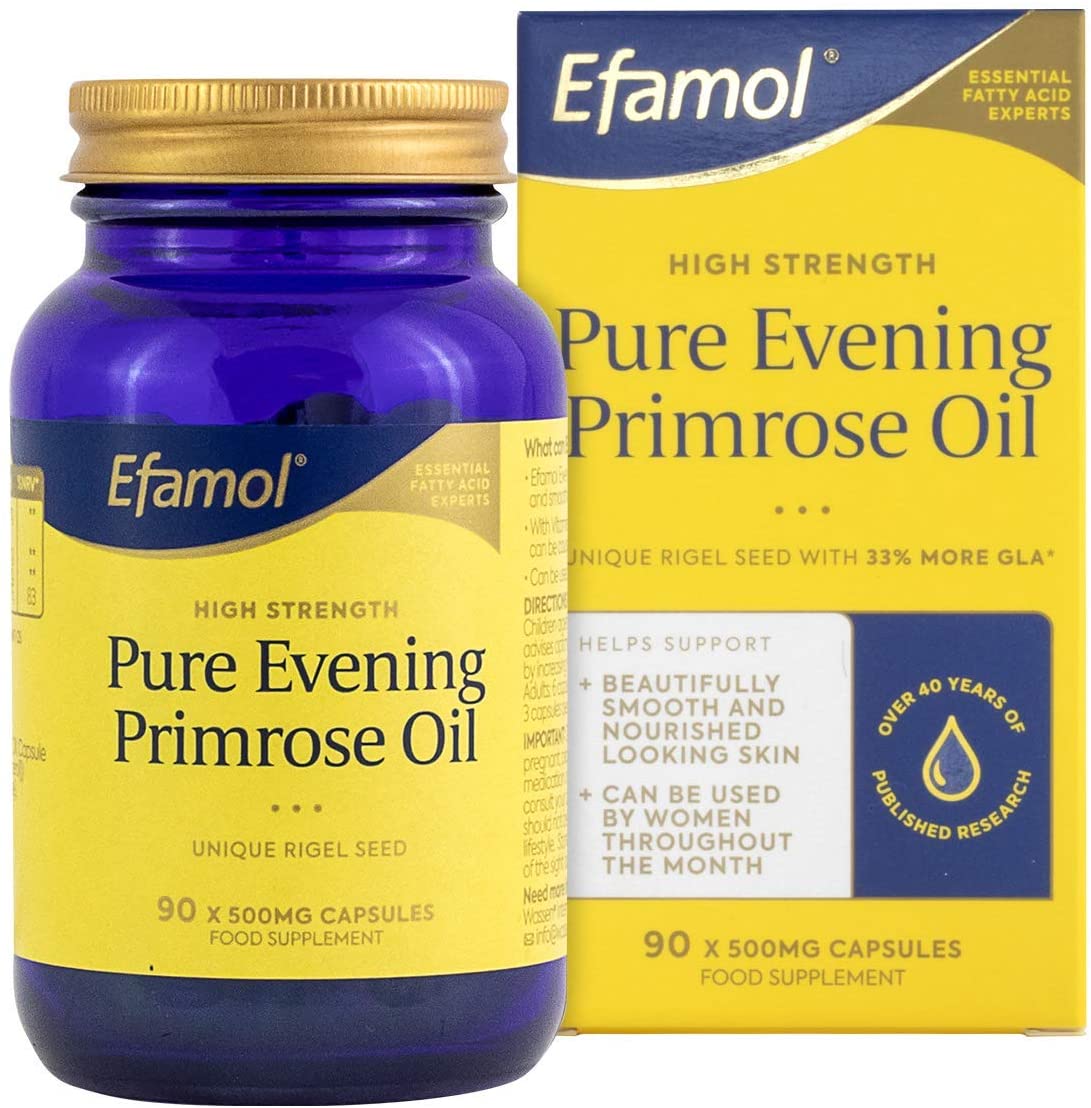 Efamol Evening Primrose Oil Capsules 500mg, White, 90 count (Pack of 1)