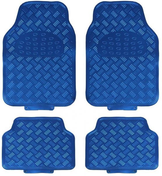 JVL 01-693 Titan Metallic Universal Rubber Backed Car Mat Set, 4 Pieces, Blue - Image 4