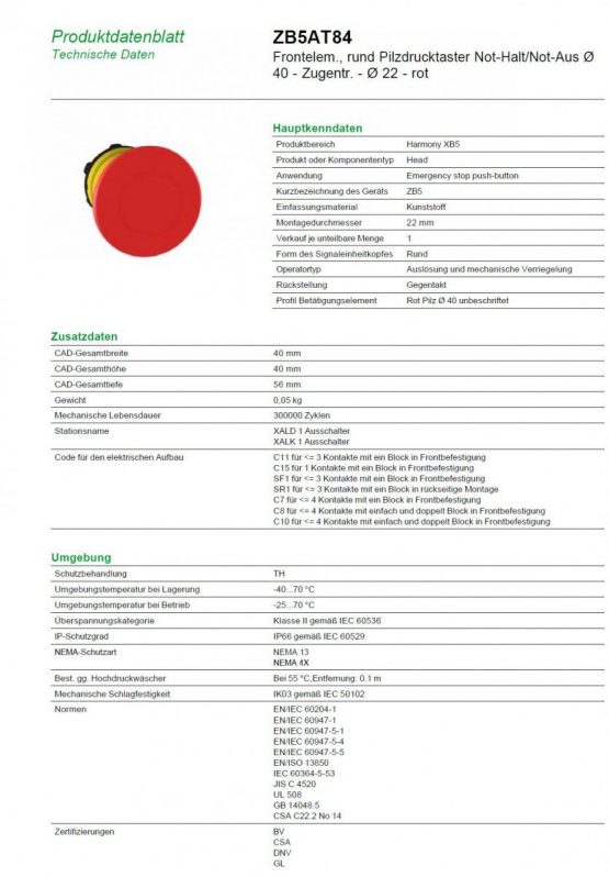 Schneider Not-Aus-Taster rot - Image 2