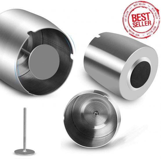 Portable Stainless Steel Ashtray with Lid,Windproof Stainless Steel Large Ashtray,Tabletop Ashtray Non-Slip,outdoor ashtrays garden with lid,Unbreakable Cigarette Ash Holder (10x10.5x8.3 CM, Silver) - Image 2