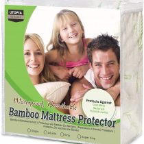 Utopia Bedding Waterproof Bamboo Mattress Protector - Double (135 x 190 cm), Premium Mattress Cover, Breathable, Fitted Style All Around Elastic