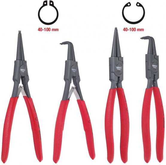 KS Tools 119.2060 Circlip pliers set, 40-100 mm, 4 pcs - Image 2