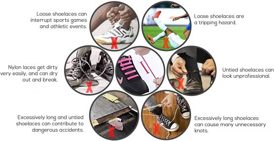 RECKNEY No Tie Shoe Laces for Kids and Adults, Elastic Laces for Trainers, Silicone Tieless Flat Shoelaces for Running Shoes - Image 4