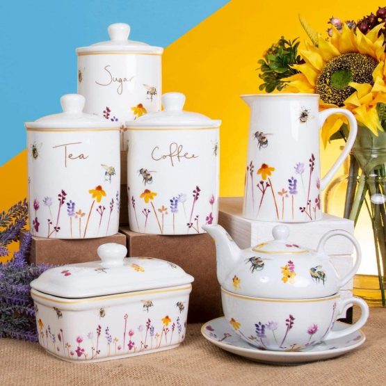 Kitchen Jug Pretty Water Colour Busy Bees Design by Jennifer Rose Gallery - Image 3
