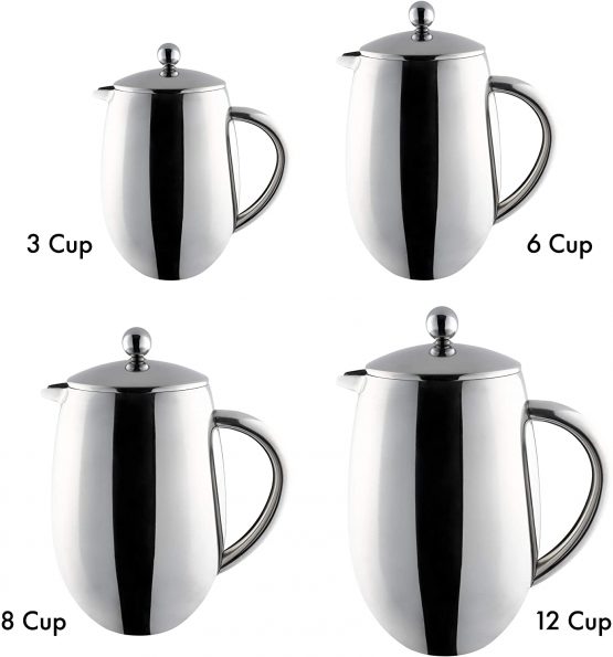 Café Olé BFD Cafetière, Stainless Steel, Mirror, 6 Cup - Image 2
