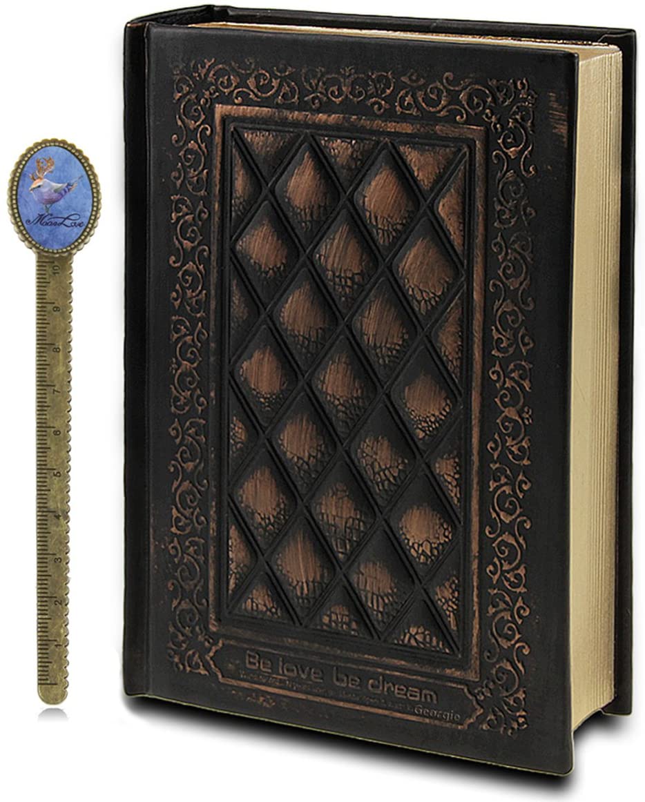 Leather Vintage Embossed Cover Notebook Life Story Book Blank Hardback Scrapbook Travel Ultra Thick Writing Journal Work Diary