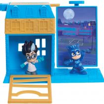 PJ MASKS JP PJMA7210 Night Time Micros Trap & Escape Playset-Catboy & Romeo