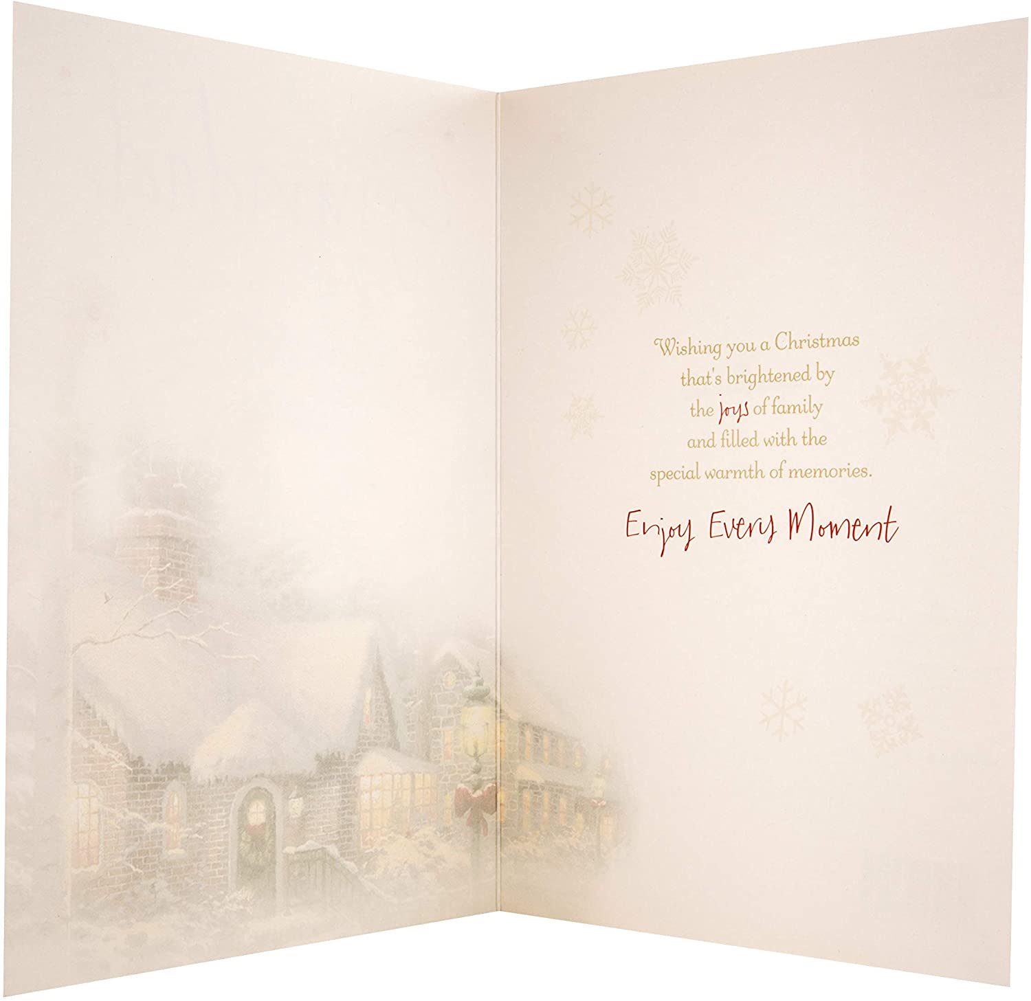 Christmas Card for Grandad from Hallmark - Thomas Kinkade Design, white or cream, 22.8cm x 15.9cm - Image 4