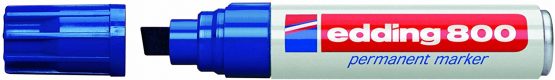 edding 800 permanent marker - blue - 5 pens - chisel tip 4-12 mm - for bold markings - waterproof, quick-drying, smear-proof pens - for cardboard, plastic, wood, metal, glass and fabric