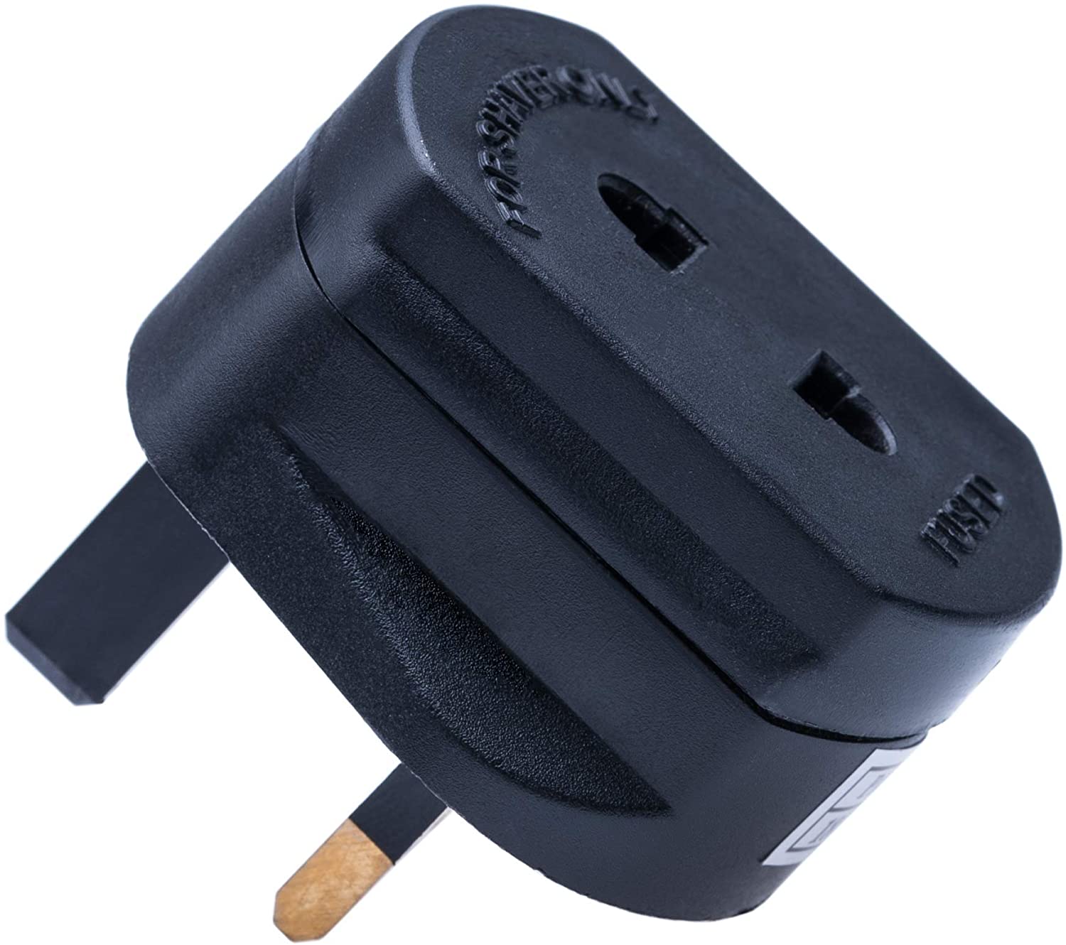 Toothbrush Adaptor Plug UK Charger Adapter Shaver Socket 2 Pin to 3 Pin Electric for Razor Plugs Bathroom Two to Three Prong Charging Tooth Brush Plugs Adapters Electrical Shaving (Black)