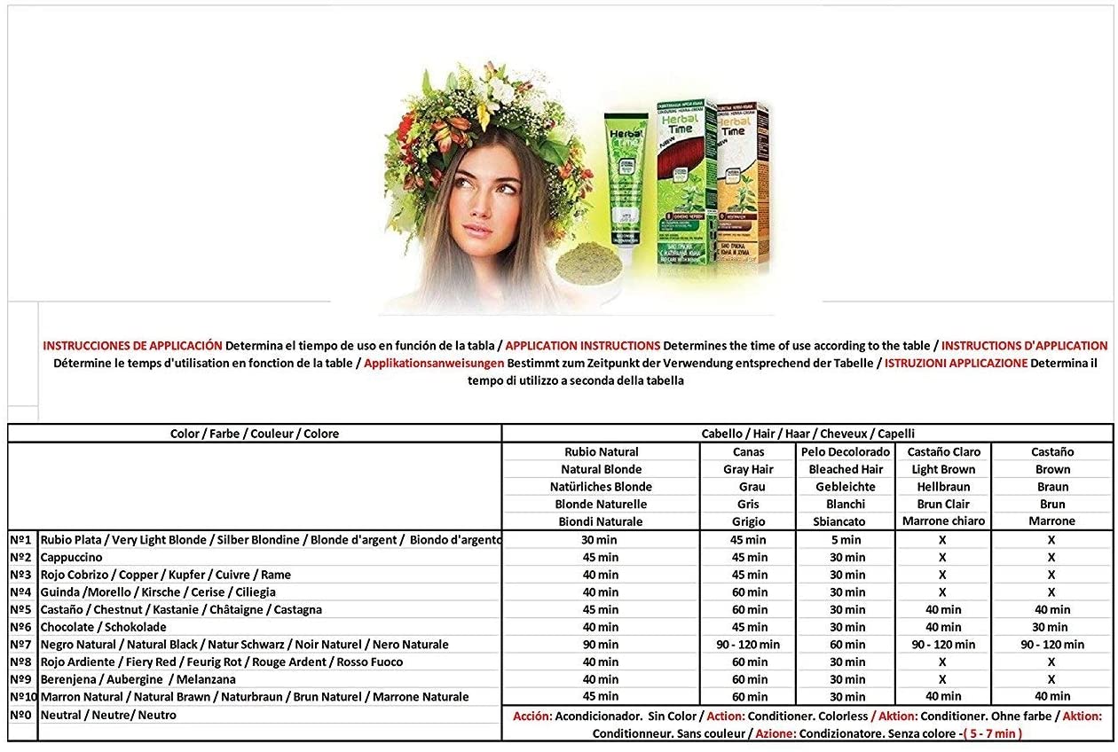 Herbal Time Henna Natural Cream Color Natural Black Nº 7, Natural Black 7, 75 ml (Pack of 1) - Image 4