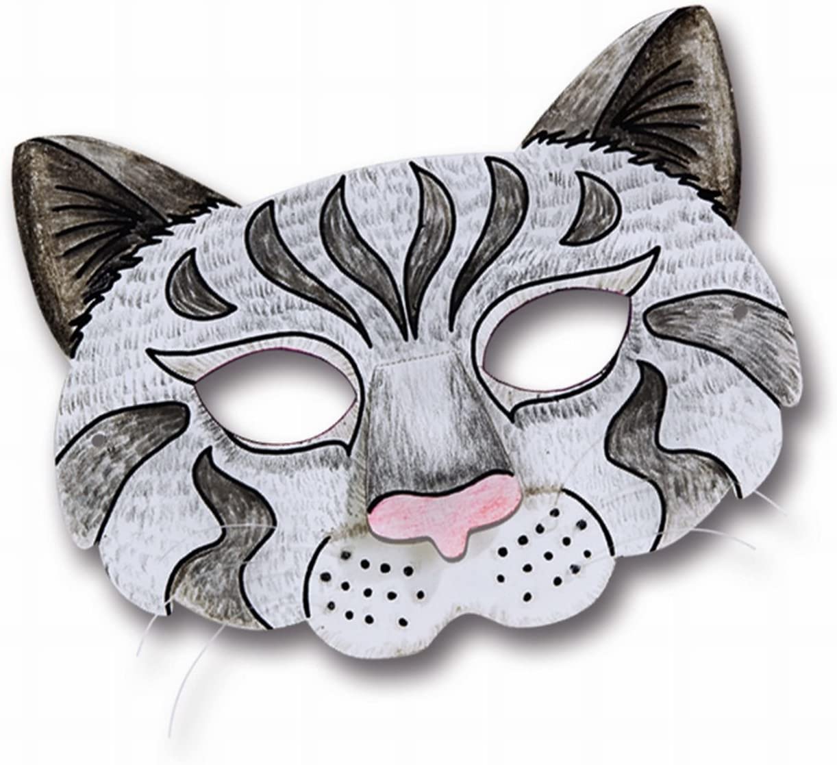 Folia 23209 Children's Masks Cardboard 6 Assorted Designs, White - Image 4