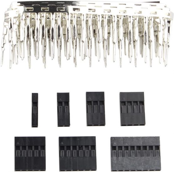HALJIA 2.54mm Dupont Wire Jumper Pin Header Connectors M/F Crimp Pins Kit (310Pcs) - Image 3