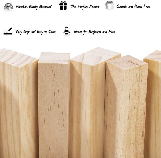 12 PCS Basswood Carving Blocks,Best Value Premium Smooth Unfinished Wood Blocks,Wood Carving Kit, Suitable for Beginner to Expert Carvers and Whittling. - Image 3