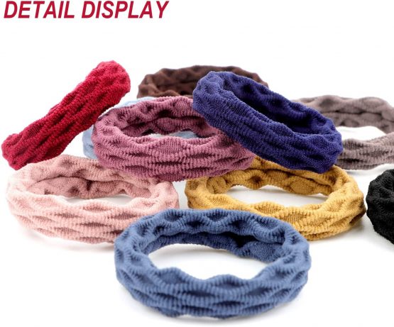 60 Pieces Seamless Cotton Hair Ties Thick Elastic Hair Ties Ponytail Holders No Crease Hair Bands for Women Girls, 4 Styles (Mixed Color) - Image 4