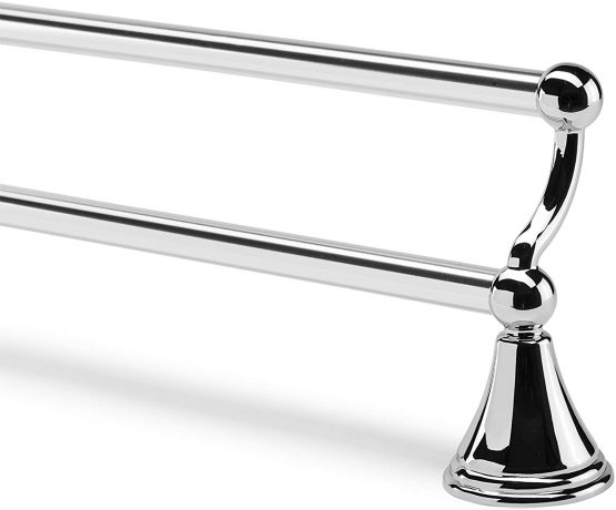 Croydex QM202841 Westminster Wall Mounted Double Towel Rail with Zinc Alloy Construction, Chrome - Image 2