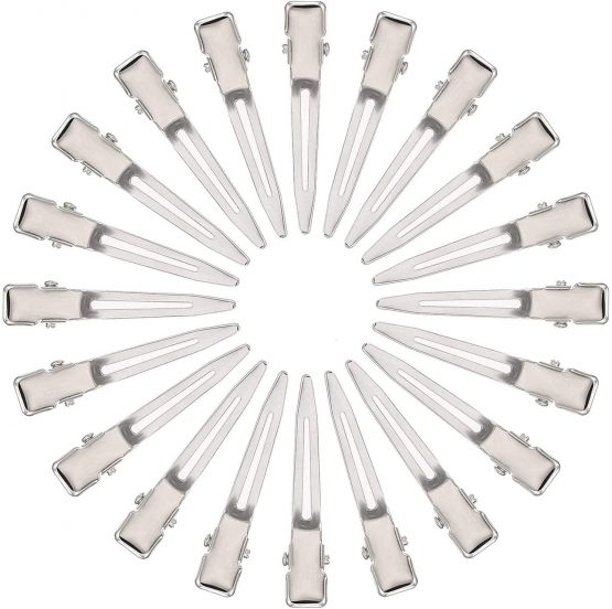 100 PCS Silver Metal Hair Clips, 45mm/1.75inch Sectioning Clips Hair Duck Teeth Hairpins Curl Setting for DIY Hair Extensions