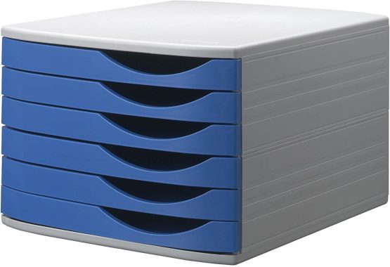 Smead Desktop Drawer Set with 6 Closed Drawers W216xD300xH375mm Grey-Blue Ref A68635616
