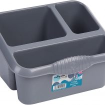 Wham Silver High Grade Large Plastic Sink Tidy Cutlery Drainer Holder Caddy