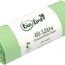 All-Green 50 Litre Bioliner - EN13432-25 x 50L Compostable Wheelie Bin Liners - 25 Green Bags