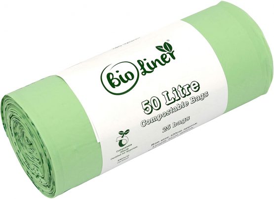All-Green 50 Litre Bioliner - EN13432-25 x 50L Compostable Wheelie Bin Liners - 25 Green Bags