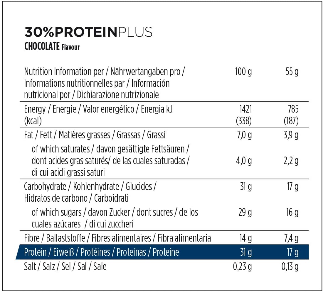 Powerbar - 30% Protein Plus - Chocolate - 15x55g - High Protein Bar - Whey&Casein Protein - collagen free - Image 4