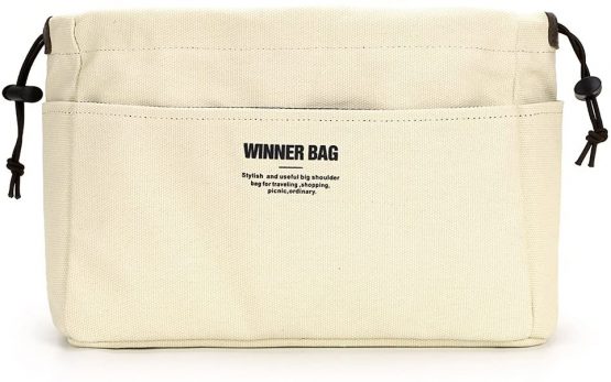 IGNPION 10 Pockets Tote Bag Organiser Insert Pouch Felt Handbag Liner Travel Cosmetic Pocket Purse Organiser - Stand on its Own (Small)